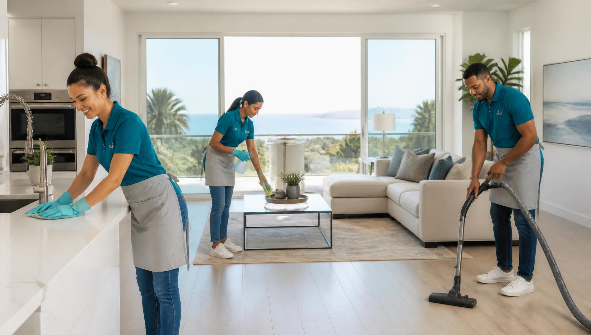 Professional SD Clean Team cleaners refreshing a San Diego home